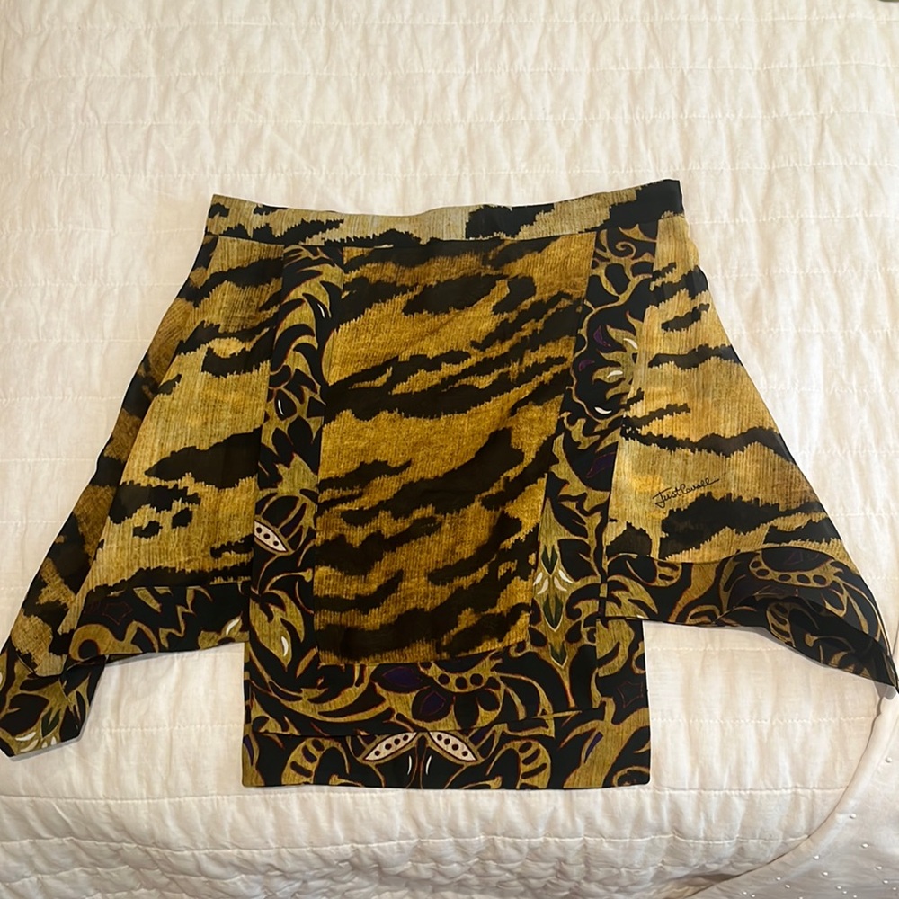 Justcavalli animal print mini skirt